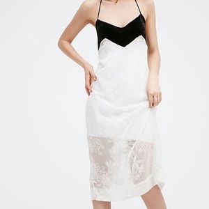 Free People black and cream velvet maxi dress